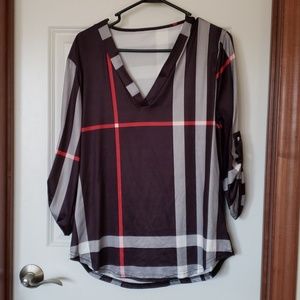 Striped v-neck blouse